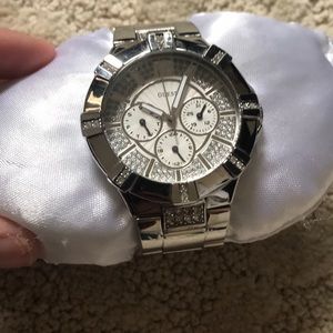 Guess silver diamond watch